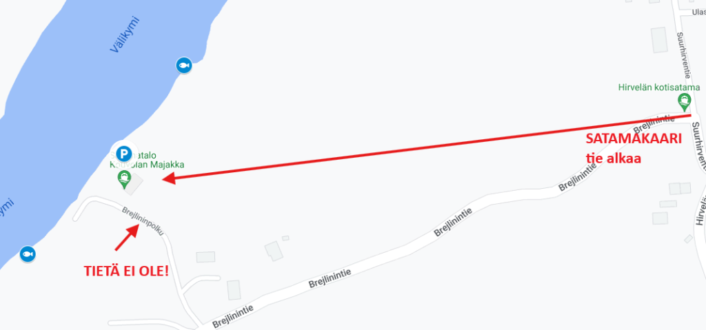 Hirvelän kotisatama kartta